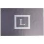 KESS InHouse Kess Original Monogram Solid Grey Letter L Feeding Mat for Pet Bowl, 24 by 15-Inch