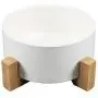 krueis Ceramic Cat Bowl with Wooden Base Dog Food Bowl Pet Supplies Diameter 6.10 Inch krueis Ceramic Cat Bowl with Wooden Base Dog Food Bowl Pet Supplies Diameter 6.10 Inch