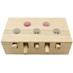 HSHXY Cat Funny Toys Interactive, Wooden Solid Whack A Mole Mouse Game Puzzle Toy, Cat Practice Toys for Pet Cat Kitten Play Fun Excercise