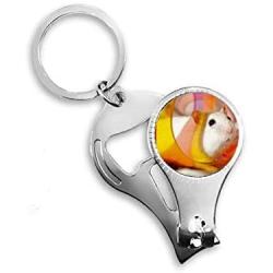 White Rat Animal Pet Game Toys Nail Nipper Ring Key Chain Bottle Opener Clipper