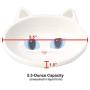 PetRageous 10012 Oval Frisky Kitty Stoneware Cat Bowl 5.5-Inch Wide and 1.5-Inch Tall Saucer with 5.3-Ounce Capacity and Dishwasher and Microwave Safe is Great for Cats, White
