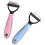 KABB Dogs Cats Pet Grooming Undercoat Rake with Dual Side for Easy Mats & Tangles Removing(Blue)