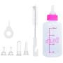 SEIS 60ml/150ml Pet Nursing Bottle Kit Squeeze Liquid Dogs Feeding Bottle Cats Replacement Mini Nipples Nurser Bottles for Puppy Kitten Small Animals Feeding Tool