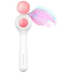 ocijf179 Cat Teaser Pet Cat Kitten Automatic Retractable Teaser Feather Ball Catnip Interactive Toy - Blue
