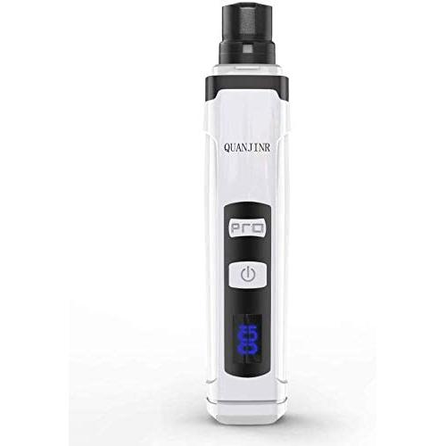 QUANJINR Dog Nail Grinder, Electric 2-Speed Pet Nail Trimmer Clipper Low Noise Rechargeable, with Display Pet Nail Trimmer Painless Paws Grooming & Smoothing for Small Medium Dogs & Cats