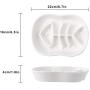 DotPet Cats Slow Feeder Bowl, Unique Fish-Bone Fun Interactive Design Ceramic Cat Dog Anti-Gulping Healthy Eating Diet Slow Feeder Ceramic Cat Bowl, Against Bloat, Indigestion and Obesity