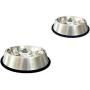 King International Stainless Steel Slow Feed Dog Bowl with a Silicone Base-Set of 2 | Medium 9.6 | Slow Feeder Dog Bowls Useful for Dog Food Gulping, Bloat and Rapid Eating