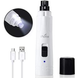 iPettie Dog Nail Grinder with LED Light, 2020 Upgraded, Quiet 2-Speed Electric Rechargeable Pet Nail Trimmer Painless Paws Grooming & Smoothing for Small Medium Large Dogs & Cats