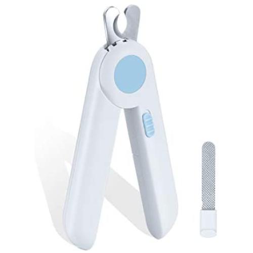  Dog & Cat Pets Nail Clippers and Trimmers - with Led Light to Avoid Over Cutting, Free Nail File, Razor Sharp Blade – Upgraded Professional Grooming Tool for Large and Small Animals