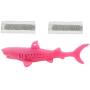 ocijf179 Cat Toy Pet Cat Kitten Silicone Shark Shape Toothbrush Catnip Molar Bite Chew Play Toy - Blue