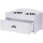 PAWLAND Dog Bowls Elevated Stainless Steel Dog Bowls and Food Storage Box Pet Feeder Bowls for Dogs Pets, White
