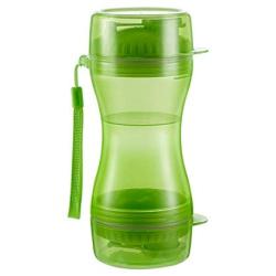 MERRYLIFE Travel Water Bottle Food Container Portable 2 in 1 Water and Food Dispenser Leak Proof Cats Small Pets Feeding Supplier for Outdoor Walking Hiking Travelling Trips (Green))