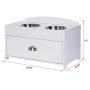 PAWLAND Dog Bowls Elevated Stainless Steel Dog Bowls and Food Storage Box Pet Feeder Bowls for Dogs Pets, White
