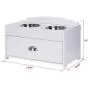 PAWLAND Dog Bowls Elevated Stainless Steel Dog Bowls and Food Storage Box Pet Feeder Bowls for Dogs Pets, White PAWLAND Dog Bowls Elevated Stainless Steel Dog Bowls and Food Storage Box Pet Feeder Bowls for Dogs Pets, White