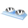 Dressyougo Double Slanted Dog Bowl, Tilted Food Water Bowl for French Bulldog and Cats, Easier to Access Food