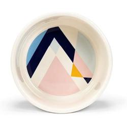 Jonathan Adler: Now House Blue Miami Duo Bowl, Medium | Dishwasher Safe, Easy to Clean Dog Bowl with Anti-Skid Lid | Dual Functionality Bowl for Dogs for Storage or Travel
