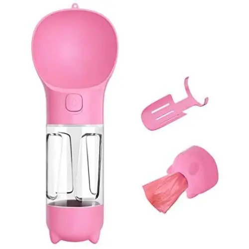 ROYALITA Dog Water Bottle 10oz with Drinking Feeder, Shovel and Garbage Bag Holder, Leak Proof Portable for Walking, Hiking and Traveling ROYALITA Dog Water Bottle 10oz with Drinking Feeder, Shovel and Garbage Bag Holder, Leak Proof Portable for Walking, Hiking and Traveling