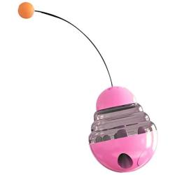 ocijf179 Cat Teaser Feeder Ball Cat Kitten Funny Tumbler Slow Eating Food Leak Dispenser Feeder Ball Teaser Toy - Green