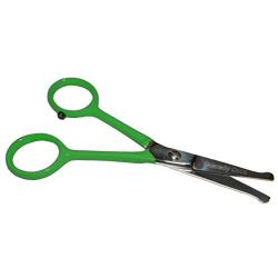 Tiny Trim - Ball-Tipped Small Pet Grooming Scissor - 4.5'' Ear, Nose, Face, Paw - for Cats, Dogs, and all Pets - Green