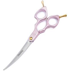 Moontay 6.5'' Professional Curved Pet Grooming Scissor, Dog Cat Grooming Shear/Scissor with Ultra-Light Aeronautical Aluminum Handle, 440C Japanese Stainless Steel Grooming Scissor