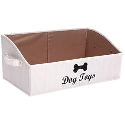 Brabtod Linen-Cotton Blend Dog Toy Basket and Dog Toy Box, Dog Toy Basket Storage - Perfect for organizing pet Toys, Blankets, leashes, Rope Toys, Clothing