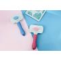 ikjuh Self Cleaning Slicker Brush Shedding and Grooming for Short to Long Haired Cats Dogs Pets Massage Brush Automatic Elimination Soft and Comfortable No Harmful to Skin
