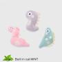 ocijf179 Cats Toy 3Pcs Plush Snake Dinosaur Catmint Catnip Anti-bite Pets Cats Kitten Chewing Toy - Green Fish 3Pcs