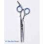 Pet Grooming Scissors Kit For Dogs or Cats - Thinning, Blending, Curved Shears with Rounded Tips- For Long Hair, Large or Small Dog, Cat - Set Includes Eye, Face Comb - Professional Groomer Supplies