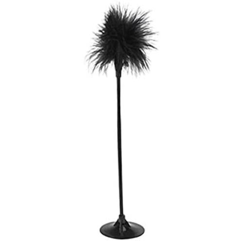 ocijf179 Cat Toy Pet Cat Kitten Feather Suction Cup Bell Teaser Interactive Wand Chew Play Toy - Black