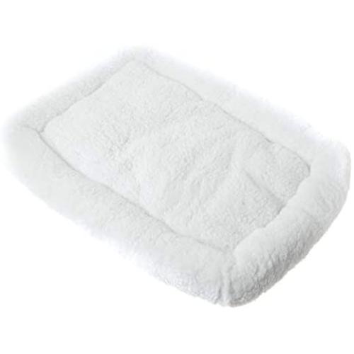Long Rich HCT ERE-001 Super Soft Sherpa Crate Cushion Dog and Pet Bed, White, By Happycare Textiles