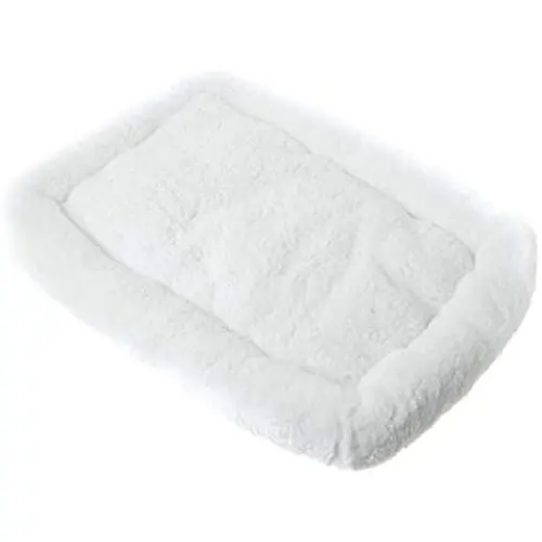 Long Rich HCT ERE-001 Super Soft Sherpa Crate Cushion Dog and Pet Bed, White, By Happycare Textiles Long Rich HCT ERE-001 Super Soft Sherpa Crate Cushion Dog and Pet Bed, White, By Happycare Textiles