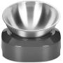 EZMioo Elevated Cat Bowls with 1 Stainless Steel Bowls, 15° Tilted Raised Cat Food and Water Bowls, Stress Free Food Grade Material, Nonslip No Spill Pet Feeding Bowls for Cat and Small Dogs