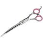 LILYS PET 7.0''/7.5'' Round-TIP Safety Professional Stainless Steel PET Dog Cat Grooming Scissors Set,Pink Ring, Cutting&Curved&Thinning Shears Set