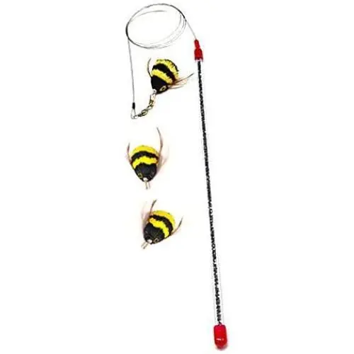 CoolCyberCats Go Cat Da Bee Teaser Wand from The Maker of Da Bird and Cat Catcher CoolCyberCats Go Cat Da Bee Teaser Wand from The Maker of Da Bird and Cat Catcher