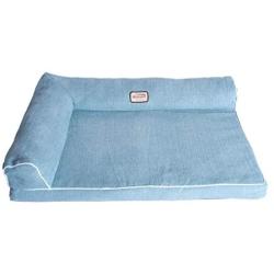 Armarkat Model D08A Medium Bolstered Pet Bed Cushion with Poly Fill Cushion, Soothing Blue