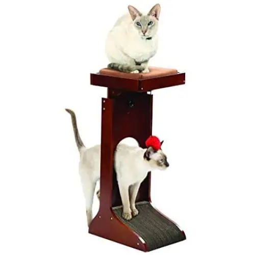 Wooden Adjustable Cat Scratch and Perch Tower (Adjusts up to 26'') Wooden Adjustable Cat Scratch and Perch Tower (Adjusts up to 26'')