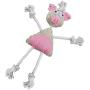 PET LIFE Pig Mannequin Eco-friendly Natural Jute and Rope Squeak Chew Tugging Pet Dog Toy, One Size, Pink