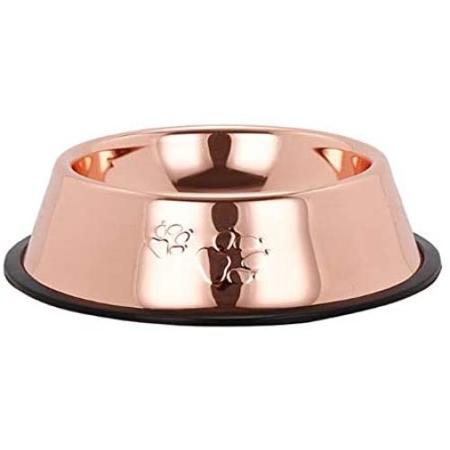 Stainless Steel Dog Bowl, Rose Gold pet Bowl, Non-Slip cat Food Dog Bowl 895ML, Suitable for All Types of Pets