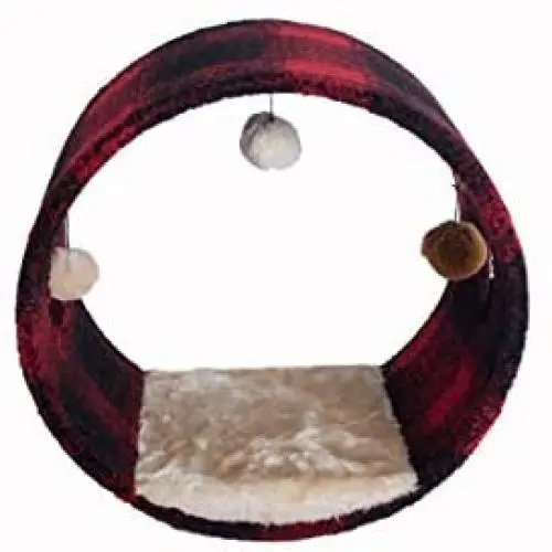 Armarkat Model B1601 Cat Hideaway Tunnel, Scotch Plaid, Black/red, 16''''(l) x 10''''(w) x 16''''(h) Armarkat Model B1601 Cat Hideaway Tunnel, Scotch Plaid, Black/red, 16''''(l) x 10''''(w) x 16''''(h)