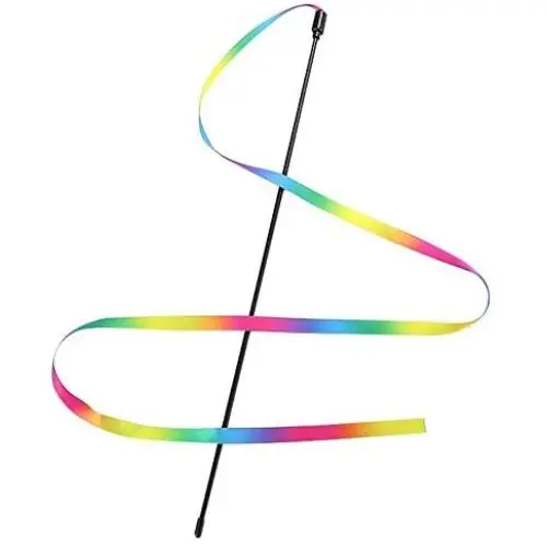 Fukua Rainbow Cute Scratching Playing Ribbon Cat Toy Training Interactive Stick Tease Cat Rod Pet Supplies(5 Pcs) Fukua Rainbow Cute Scratching Playing Ribbon Cat Toy Training Interactive Stick Tease Cat Rod Pet Supplies(5 Pcs)