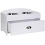 PAWLAND Dog Bowls Elevated Stainless Steel Dog Bowls and Food Storage Box Pet Feeder Bowls for Dogs Pets, White