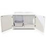 Furhaven Pet Cat Bed Furniture - Classic Decorative Hidden Litter Box Cover Indoor Storage Washroom Cabinet Table Pet House Enslosure for Cats, White, One Size