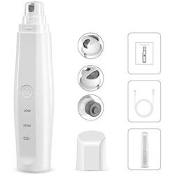DuofLily Dog Nail Grinder, Electric Pet Nail Clippers Paw Care Trimmer Grooming Tools 2-Speed USB Rechargeable Painless Smoothing for Small Medium Large Dogs and Cats