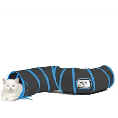 SunGrow Collapsible Tunnel, Lightweight Polyester with Steel Frame, Curved Channel with Peekaboo Holes, Fun for Cats, Rabbits, Ferrets & Hedgehogs SunGrow Collapsible Tunnel, Lightweight Polyester with Steel Frame, Curved Channel with Peekaboo Holes, Fun for Cats, Rabbits, Ferrets & Hedgehogs