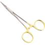 CYNAMED Premium German Set of 2 Ea Pet Cat Dog Hair Puller Remover Stainless Steel HEMOSTAT Locking Forceps 5'' Straight + Curved Full Serrated-s Ear Hair Clamp Pulling Shears Plier Pet Dog Trimmer