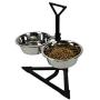 Classic Pet Products Double Feeder Corner High Stand with 2 x 2650 ml Stainless Steel Dishes - Adjustable Height