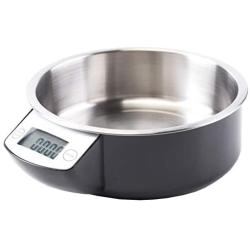 PawsMark Digital Scale Dog Feeding Bowl, Removable Washable Stainless Steel Bowl