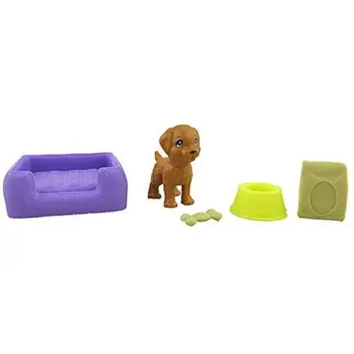 Barbie Replacement Parts Dollhouse Series Dreamhouse | FHY73 ~ Replacement Dog Parts Bag - Contents: Dog, Bowl, Bone, Food Bag and Bed