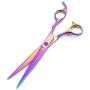 7.0in Titanium Professional Dog Grooming Scissors Set,Straight & Thinning & Curved Scissors 4pcs Set for Dog Grooming(Pink)