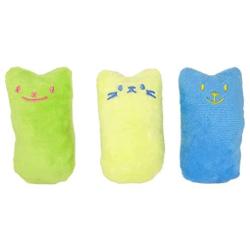 HONBAY 3PCS Funny Interactive Catnip Plush Pillow Toy for Pet Kitten Teething Chewing and Playing